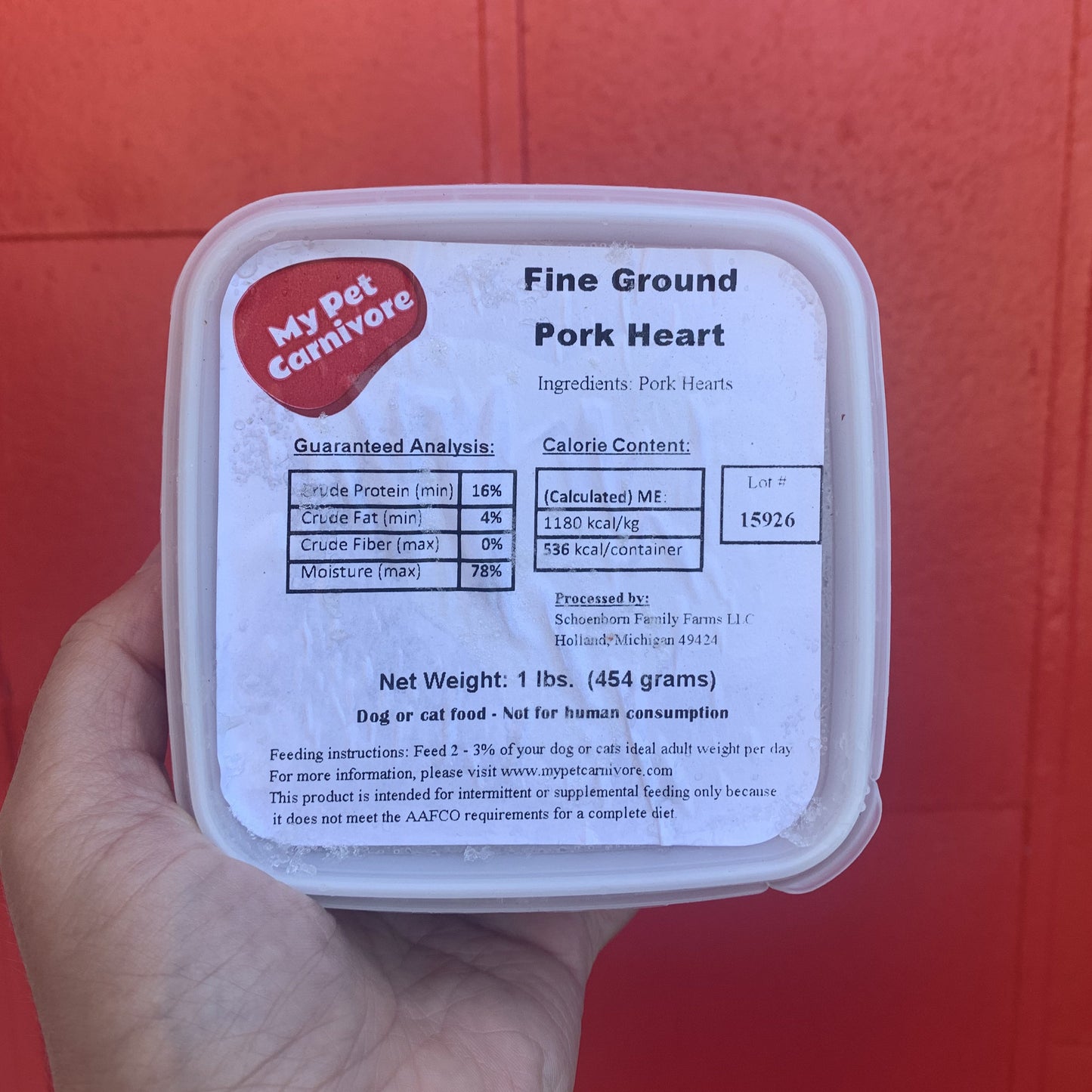 Fine Ground Pork Heart-1 LB