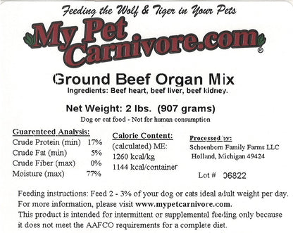 Ground Beef Organ Mix-2 LB.