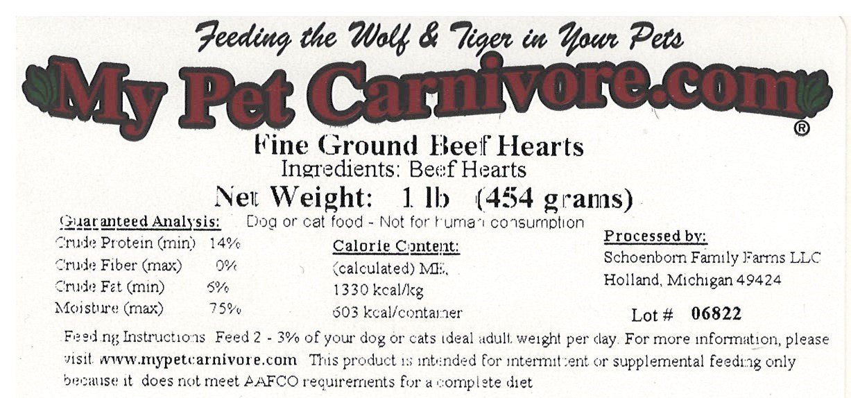 Fine Ground Beef Heart-1 LB.