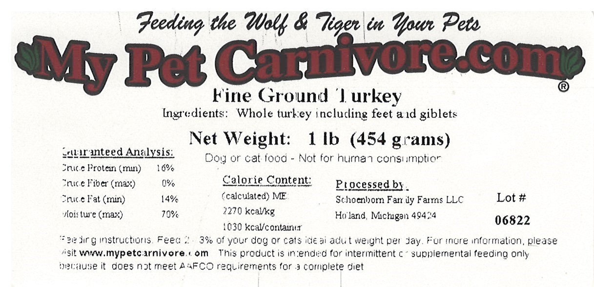 Fine Ground Whole Turkey-1 LB.