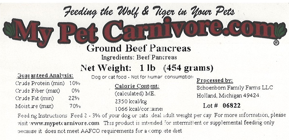 Ground Beef Pancreas-1 LB.
