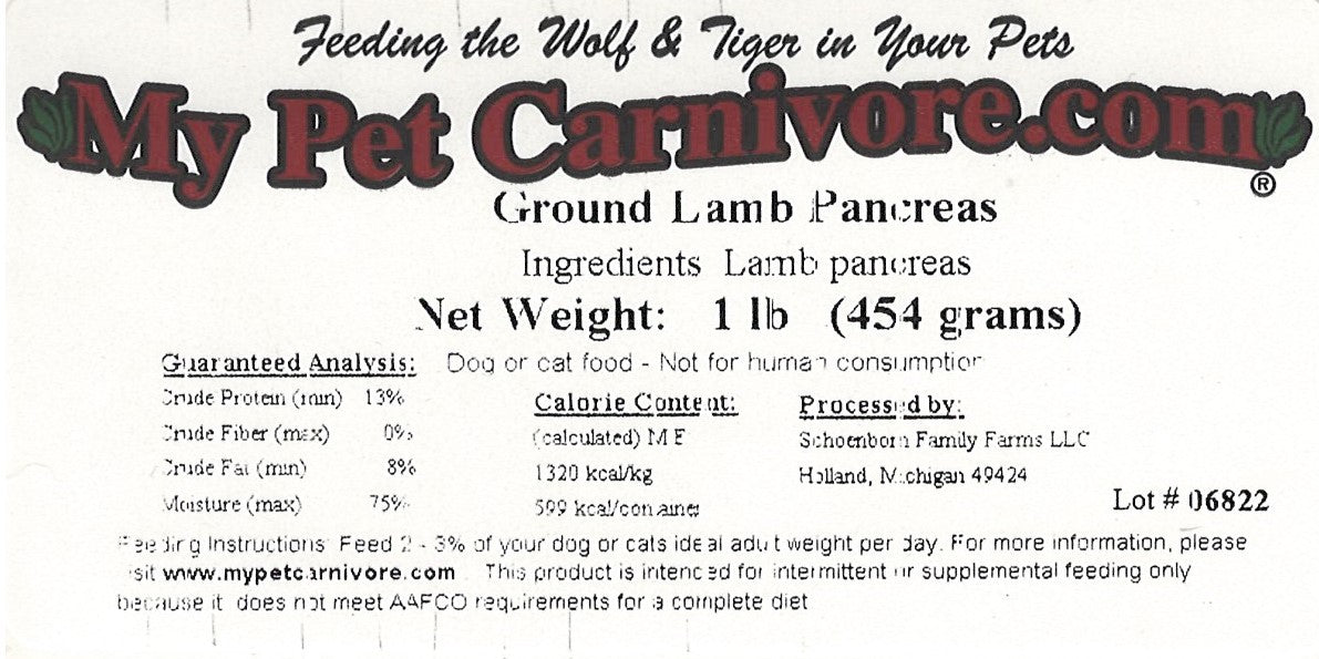 Ground Lamb Pancreas-1 LB.