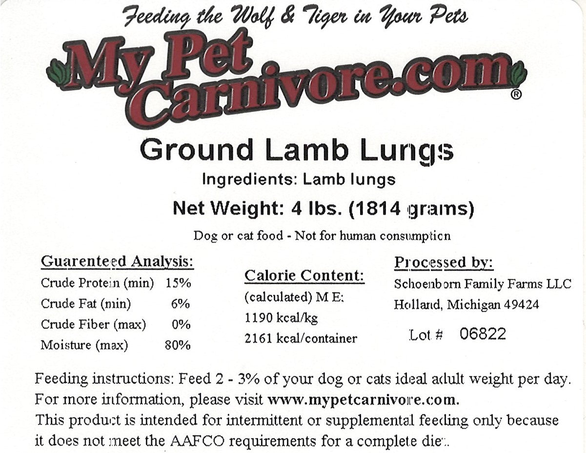 Ground Lamb Lung-4 LB.