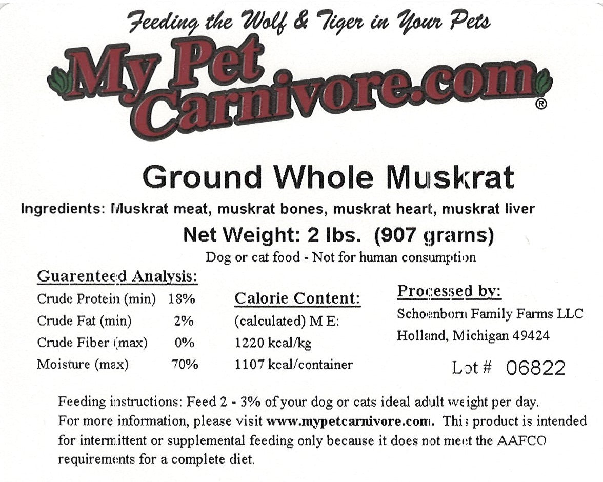 Coarse Ground Whole Muskrat-2 LB.