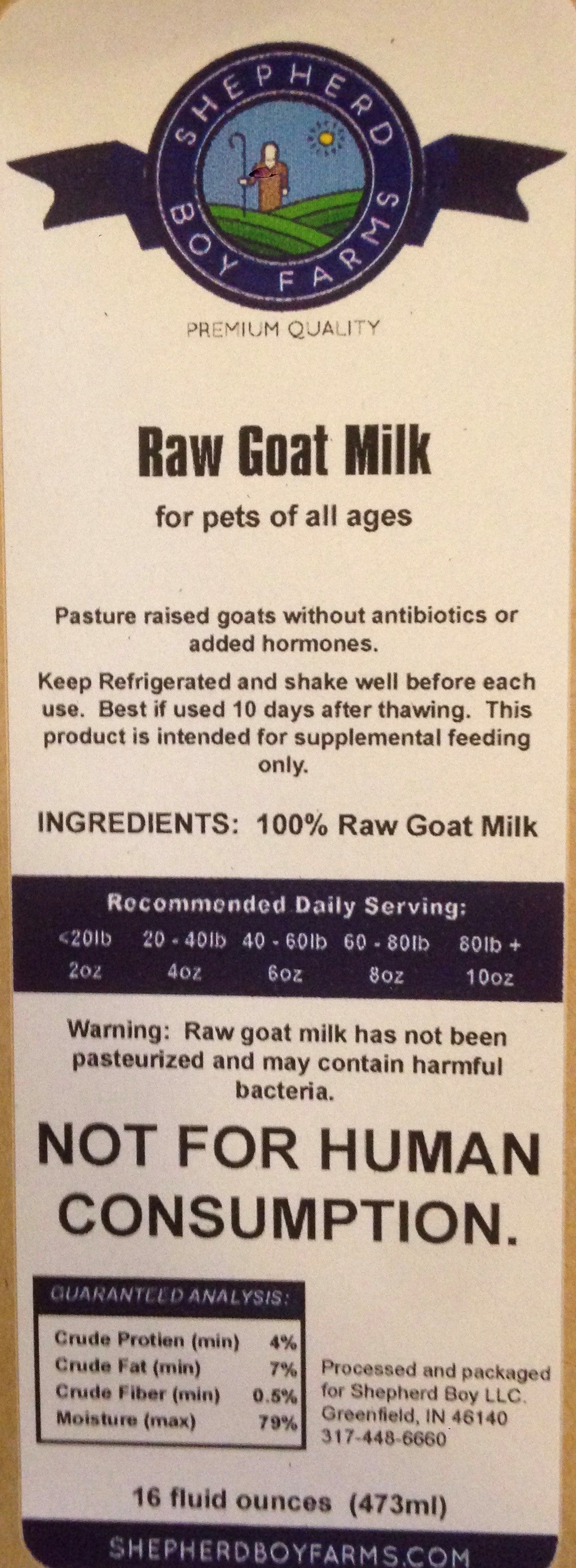 16 fl oz-Unpasteurized Goat Milk (Pint)