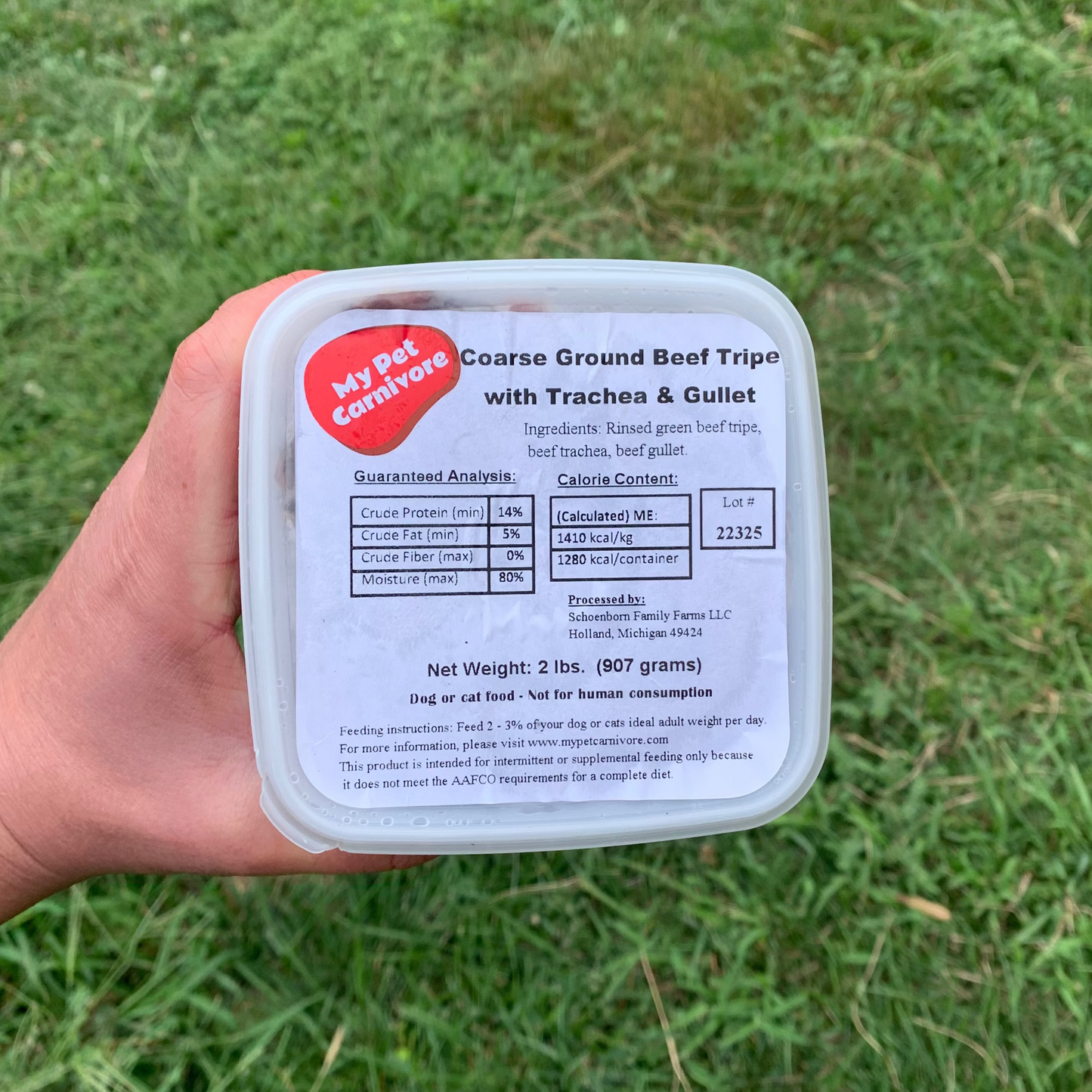 Coarse Ground Beef Tripe with Trachea and Gullet-2 LB.