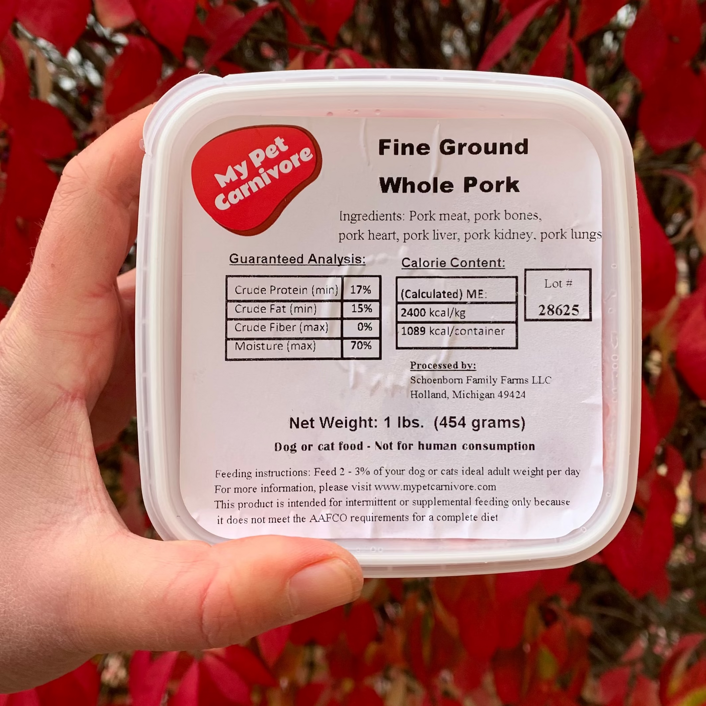 Fine Ground Whole Pork-1 LB.