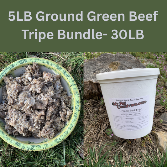 5LB Ground Green Beef Tripe Bundle - 30 LB + Free Shipping