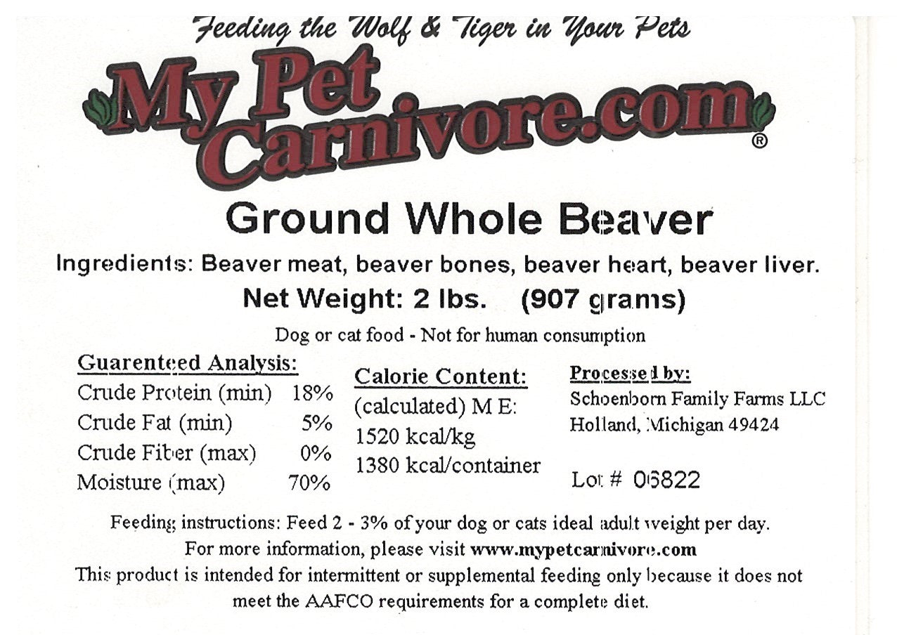 Beaver Box - Free Shipping on 30lbs of Raw Ground Beaver! – My Pet ...