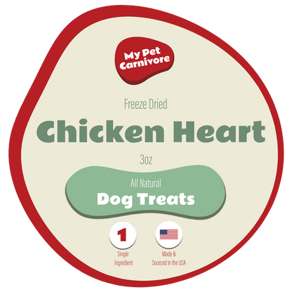 Freeze-Dried Whole Chicken Hearts-3 oz.