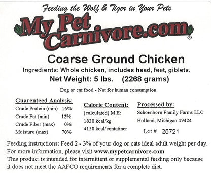 5 LB. Coarse Ground Whole Chicken