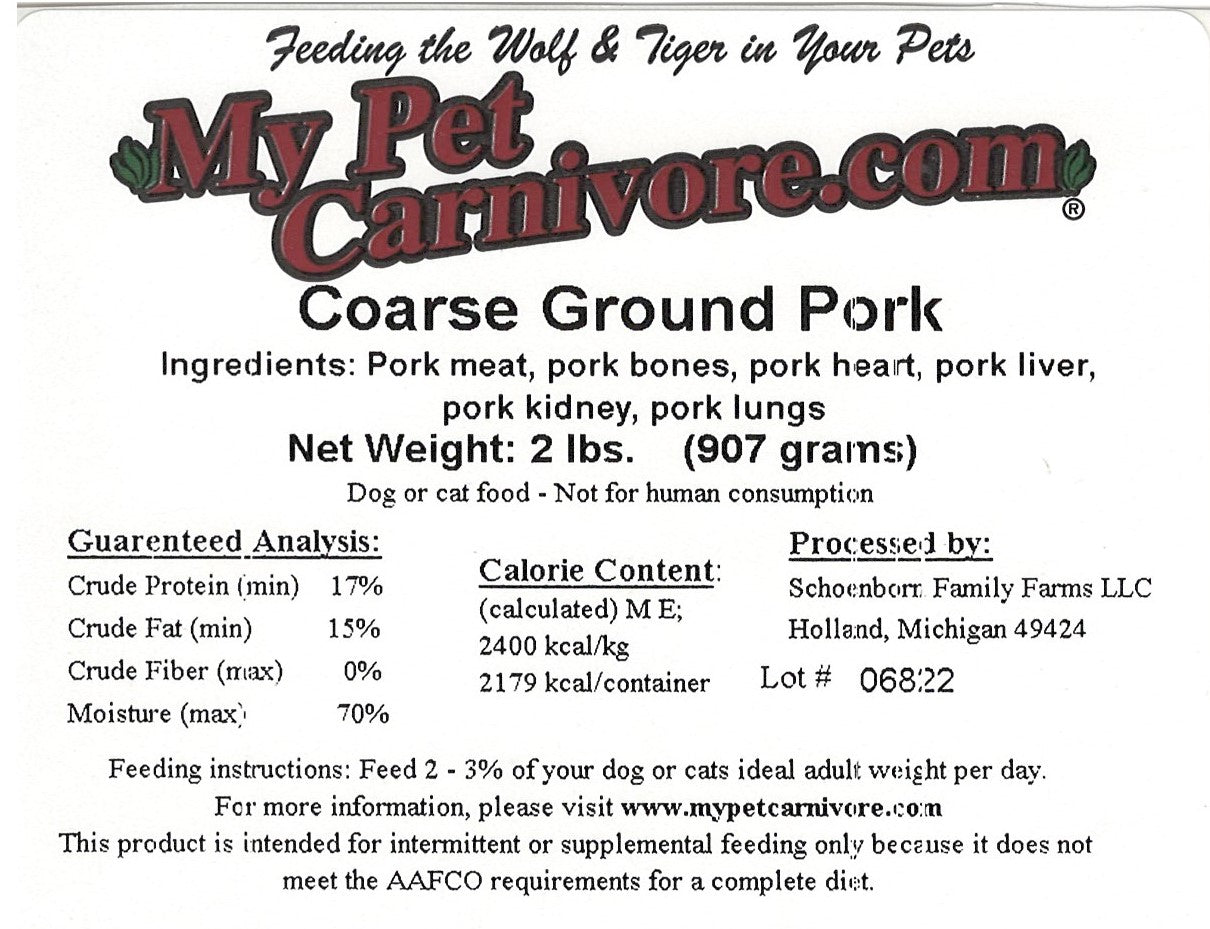Coarse Ground Whole Pork-2 LB.