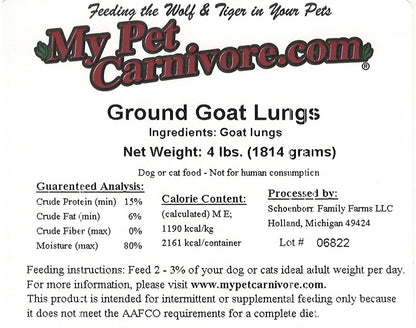 Ground Goat Lung-4 LB.